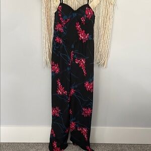 Chic Black Floral Jumpsuit